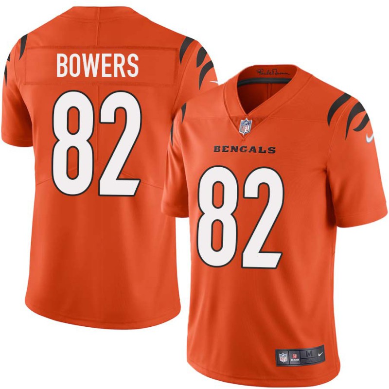 Bengals #82 Nick Bowers Sewn On Orange Jersey