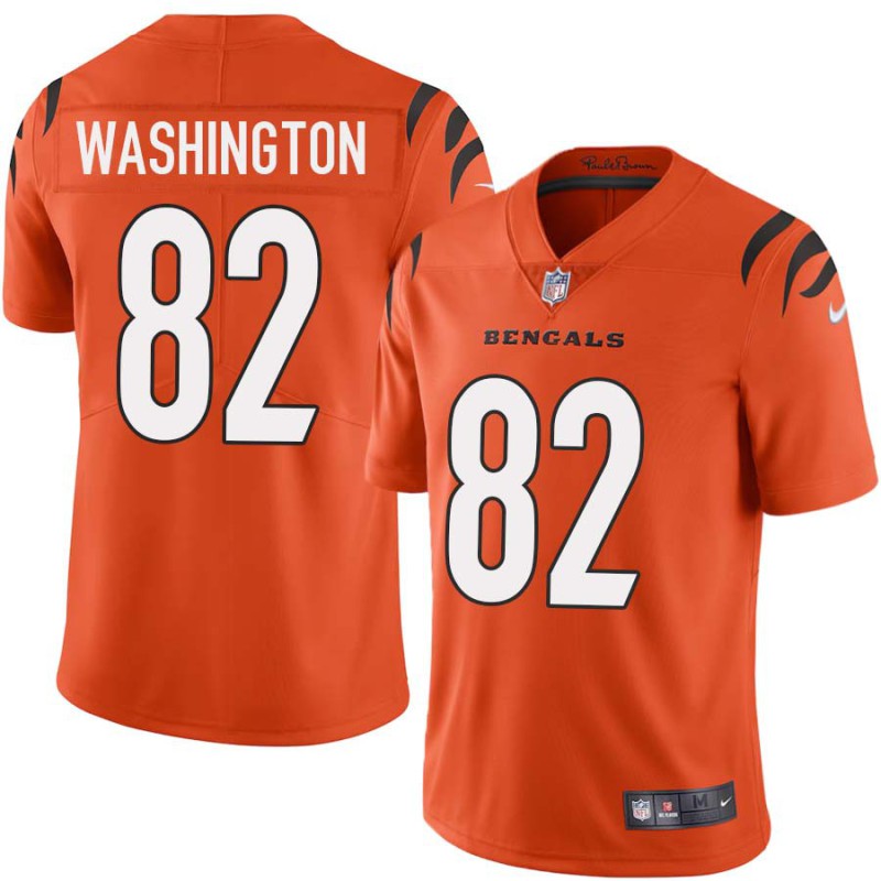 Bengals #82 Scotty Washington Sewn On Orange Jersey