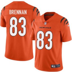 Bengals #83 Brian Brennan Sewn On Orange Jersey