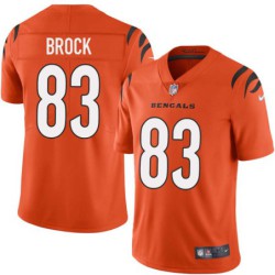 Bengals #83 Kevin Brock Sewn On Orange Jersey