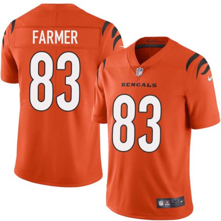 Bengals #83 Danny Farmer Sewn On Orange Jersey