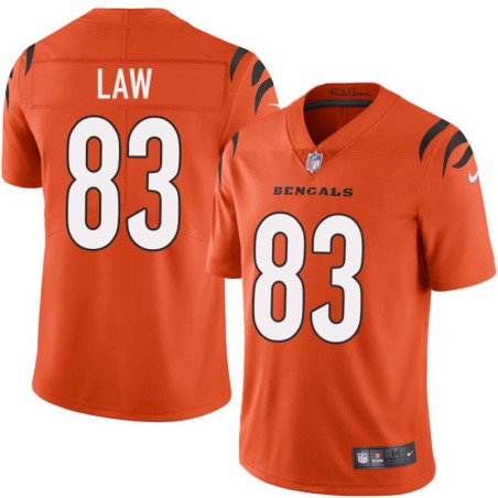 Bengals #83 Dennis Law Sewn On Orange Jersey