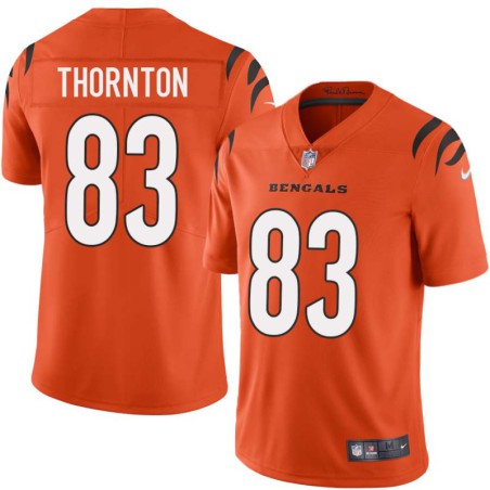 Bengals #83 Reggie Thornton Sewn On Orange Jersey