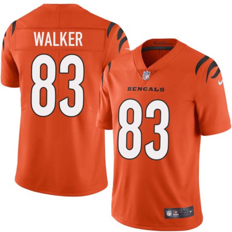 Bengals #83 Rick Walker Sewn On Orange Jersey