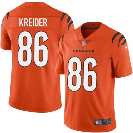 Bengals #86 Steve Kreider Sewn On Orange Jersey