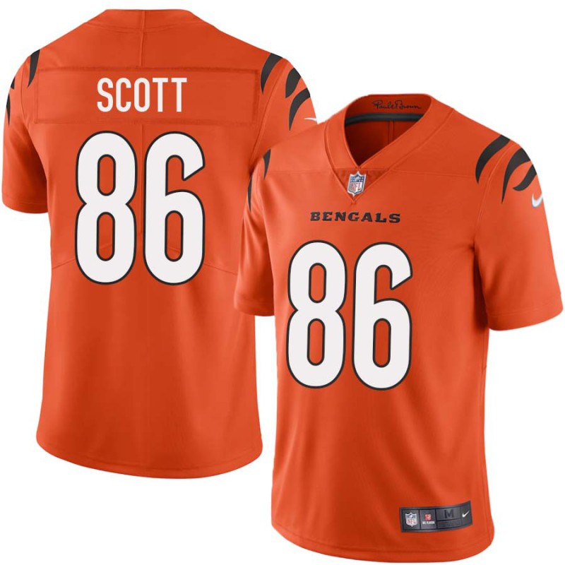 Bengals #86 Darnay Scott Sewn On Orange Jersey