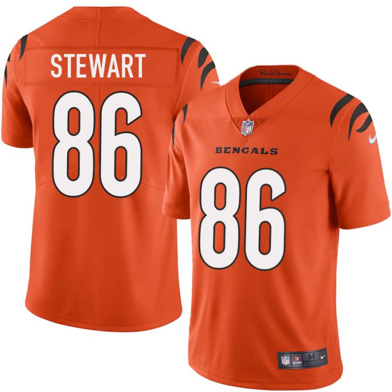 Bengals #86 Tony Stewart Sewn On Orange Jersey