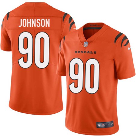 Bengals #90 Michael Johnson Sewn On Orange Jersey