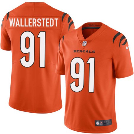 Bengals #91 Brett Wallerstedt Sewn On Orange Jersey