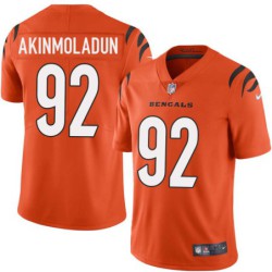 Bengals #92 Freedom Akinmoladun Sewn On Orange Jersey