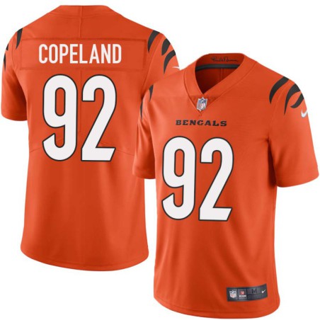 Bengals #92 John Copeland Sewn On Orange Jersey