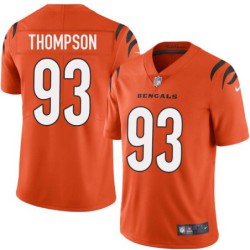 Bengals #93 Mike Thompson Sewn On Orange Jersey