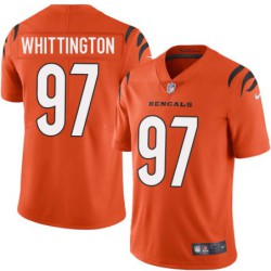 Bengals #97 Bernard Whittington Sewn On Orange Jersey