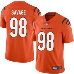 Bengals #98 Tony Savage Sewn On Orange Jersey