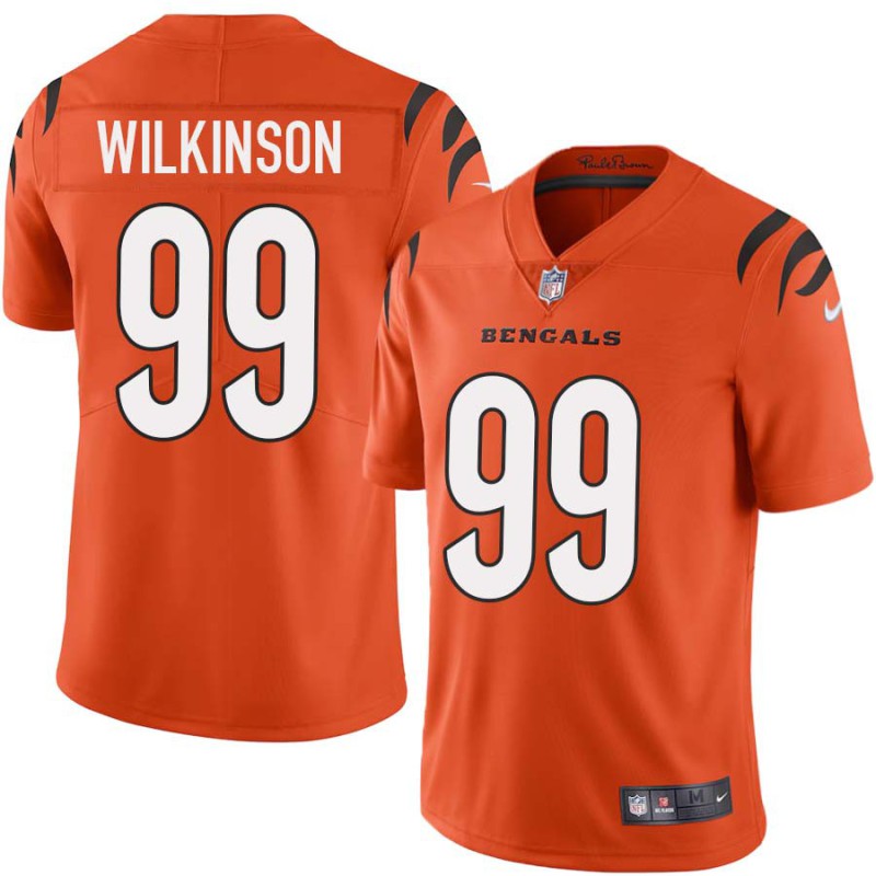 Bengals #99 Dan Wilkinson Sewn On Orange Jersey