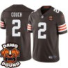 Browns #2 Tim Couch DAWG POUND Dog Head logo Jersey -Brown