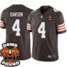 Browns #4 Phil Dawson DAWG POUND Dog Head logo Jersey -Brown