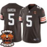 Browns #5 Jeff Garcia DAWG POUND Dog Head logo Jersey -Brown