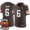 Browns #6 Travis Coons DAWG POUND Dog Head logo Jersey -Brown