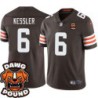 Browns #6 Cody Kessler DAWG POUND Dog Head logo Jersey -Brown