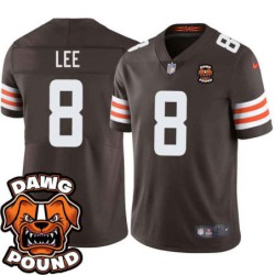 Browns #8 Andy Lee DAWG POUND Dog Head logo Jersey -Brown