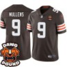 Browns #9 Nick Mullens DAWG POUND Dog Head logo Jersey -Brown