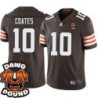 Browns #10 Sammie Coates DAWG POUND Dog Head logo Jersey -Brown