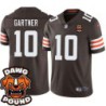 Browns #10 Chris Gartner DAWG POUND Dog Head logo Jersey -Brown