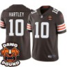 Browns #10 Garrett Hartley DAWG POUND Dog Head logo Jersey -Brown