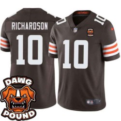 Browns #10 Kyle Richardson DAWG POUND Dog Head logo Jersey -Brown