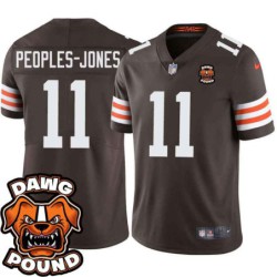 Browns #11 Donovan Peoples-Jones DAWG POUND Dog Head logo Jersey -Brown