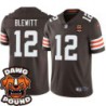 Browns #12 Chris Blewitt DAWG POUND Dog Head logo Jersey -Brown