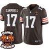 Browns #17 Jason Campbell DAWG POUND Dog Head logo Jersey -Brown