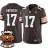 Browns #17 Chris Gardocki DAWG POUND Dog Head logo Jersey -Brown