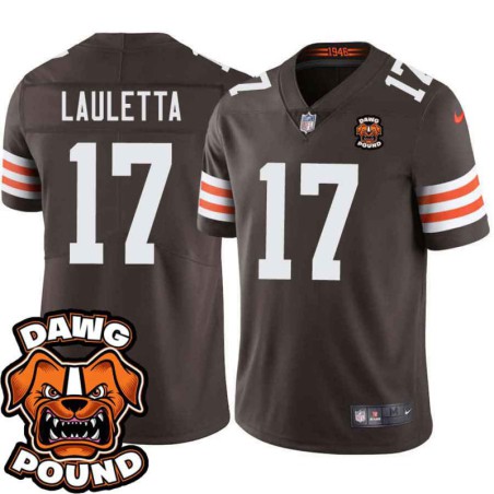 Browns #17 Kyle Lauletta DAWG POUND Dog Head logo Jersey -Brown