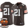 Browns #21 Earnest Byner DAWG POUND Dog Head logo Jersey -Brown