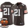 Browns #21 Dimitri Patterson DAWG POUND Dog Head logo Jersey -Brown