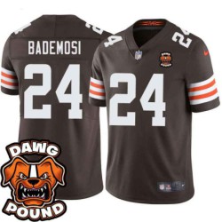 Browns #24 Johnson Bademosi DAWG POUND Dog Head logo Jersey -Brown