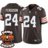 Browns #24 Vagas Ferguson DAWG POUND Dog Head logo Jersey -Brown