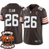 Browns #26 Abram Elam DAWG POUND Dog Head logo Jersey -Brown