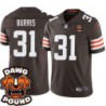 Browns #31 Juston Burris DAWG POUND Dog Head logo Jersey -Brown