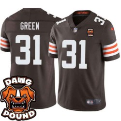 Browns #31 William Green DAWG POUND Dog Head logo Jersey -Brown