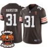 Browns #31 Stacey Hairston DAWG POUND Dog Head logo Jersey -Brown