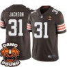 Browns #31 Raymond Jackson DAWG POUND Dog Head logo Jersey -Brown