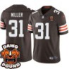 Browns #31 Cleo Miller DAWG POUND Dog Head logo Jersey -Brown