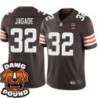 Browns #32 Chick Jagade DAWG POUND Dog Head logo Jersey -Brown