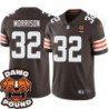 Browns #32 Fred Morrison DAWG POUND Dog Head logo Jersey -Brown