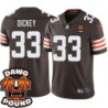 Browns #33 Curtis Dickey DAWG POUND Dog Head logo Jersey -Brown