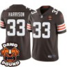 Browns #33 Ronnie Harrison DAWG POUND Dog Head logo Jersey -Brown