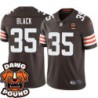 Browns #35 James Black DAWG POUND Dog Head logo Jersey -Brown